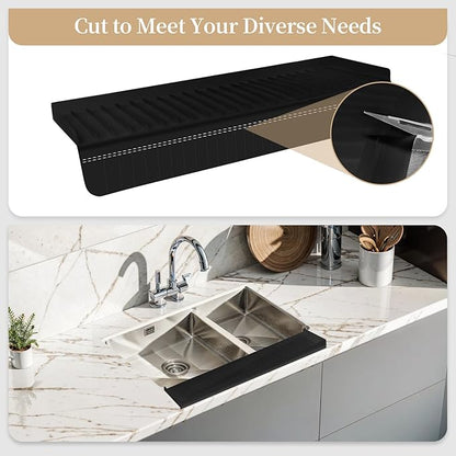 Sink Edge Protector with Suction Cup, Silicone Sink Splash Guard