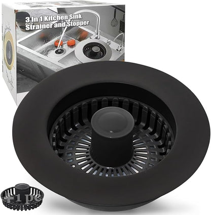 Kitchen Sink Drain Strainer, 3 in 1 Pop Up Kitchen Sink Stopper,