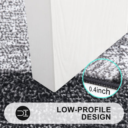 Kitinjoy Indoor Outdoor Door Mat, 32x20 Non-Slip Absorbent Dirt Trapper, Low-Profile Washable Inside Entrance Front Floor Mat, Sturdy Soft Entry Doormats for Entryway, Black