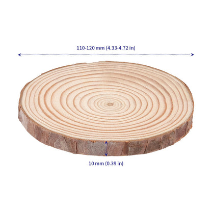 SOUJAP 60 PCS 4.3-4.7 inch Natural Wood Slices, Unfinished Round Wooden Slices, Log Discs Circles for DIY Crafts, Ornament, Coaster