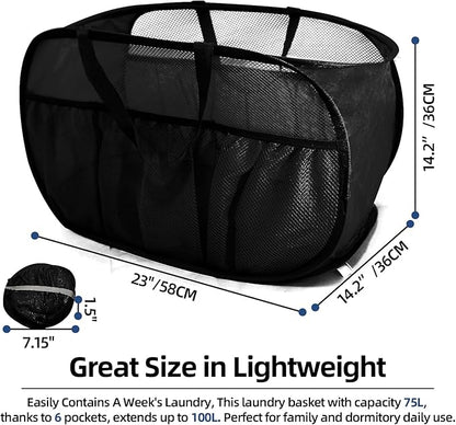 2 Pack Collapsible Laundry Baskets, Upgrade Pop Up Laundry Hamper