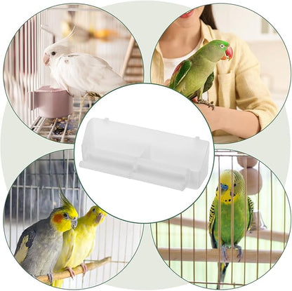 2 Pieces Automatic Bird Feeder Hanging Seed Tray Anti-Splash Wet and Dry Food Container for Outdoor Parrots and Cockatiels