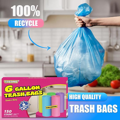 6 Gallon Trash Bags Colored 0.94 Mil Thick