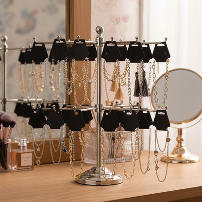 500pcs Jewelry Display Cards,Adhesive Necklace Cards Paper Bracelet Necklace Display Cards,Blank Card Hanging Holder for Choker Earring Hairband Displaying Small Business Supplies(Black)