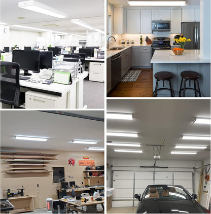 hykolity 4FT LED Wraparound Light with 3 Wattages/3 Lumens/3 CCT Selectable, 55W/65W/75W, 5500lm/6500lm/7500lm, 3000K/4000K/5000K, Flush Mount Office Ceiling Light Fixture, ETL