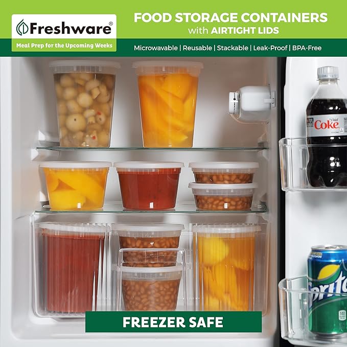 Freshware Food Storage Containers 24 oz Plastic Deli Containers