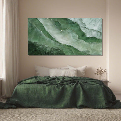 Green Large Wall Art, Abstract Minimalist Decor Paintings for Wall, motivational posters, Framed for Bedroom and Living Room, 24" x 48"