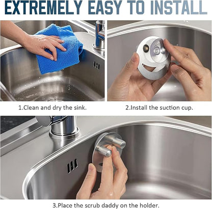 2 Pack Stainless Steel Smiley Face Dish Sponge Holder, Kitchen Accessories