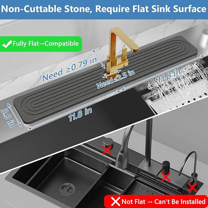 24'' Longer Faucet Mat for Kitchen Sink Stone Faucet Mat for Kitchen Sink