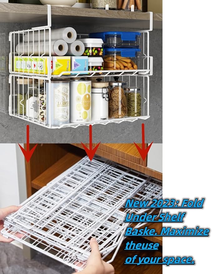 Under Shelf Basket Storage 2Pack