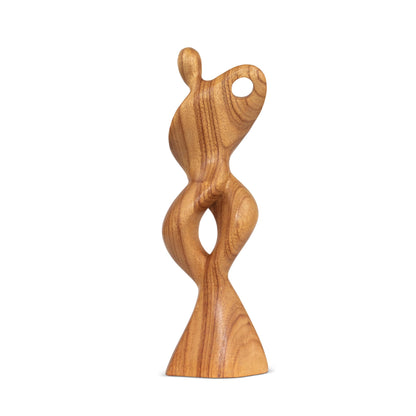 G6 Collection 14" Wooden Handmade Abstract Sculpture Statue Handcrafted Gift Art Decorative Home Decor Figurine Accent Wood Decoration Artwork Hand Carved Dance with Me