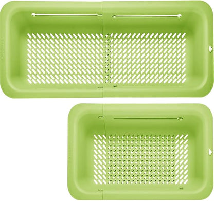 LASSHSWA Collapsible Colander for Kitchen, Over the Sink Strainer Basket for