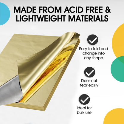 Crown Display Gold Wrapping Paper Christmas Wrapping Paper Gold Metallic Sheets | 100 Sheets 15" x 20" - For Christmas Gift Wrap, Arts & Crafts, Wedding, Birthday, Valentines Day or Mothers Day