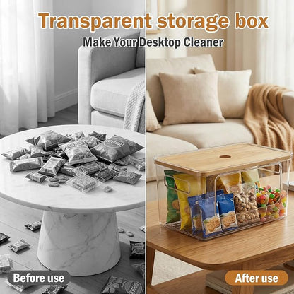 Trash Bag Dispenser, Stackable with Bamboo Top – Extra Large Garbage Bag Holder & Under Sink Organizer for Kitchen, Laundry Room, Pantry Organization and Storage