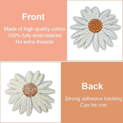 AXEN 42pcs Butterfly and Flower Iron on Patches, Flower Themed Patches Embroidered Applique for Clothing, Jackets, Hats, Backpacks, Jeans