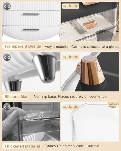 Anylady Makeup Organizer Countertop, Skincare Holder Bathroom Counter Organizer, Storage Box Cosmetic Display Cases, Teen Girl Gifts Make up Organizers for Vanity, Dresser