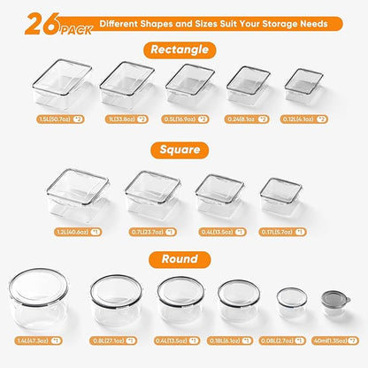 52 Pcs Food Storage Containers