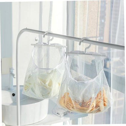 2pcs Mesh Bag with Hook Hanging Laundry Bags Multi-functional Mesh Bags