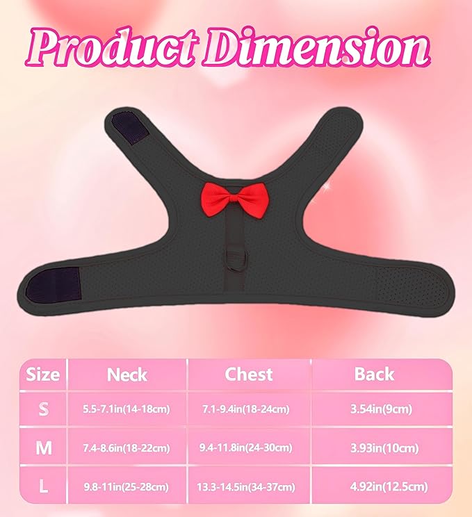 2 Pack Adjustable Bunny Rabbit Harness and Leash Set Breathable Mesh Vest Harness for Rabbits Kitten Ferret Puppy Small Pets Walking Supplies-Black&Red,M