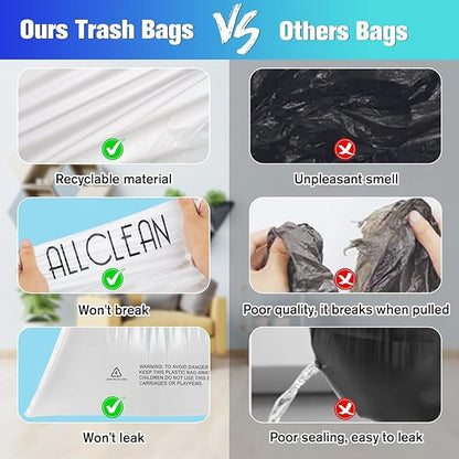 Trash Bags 7 Gallon Medium Kitchen Drawstring Bathroom Garbage Bags, Fit 7 Gal