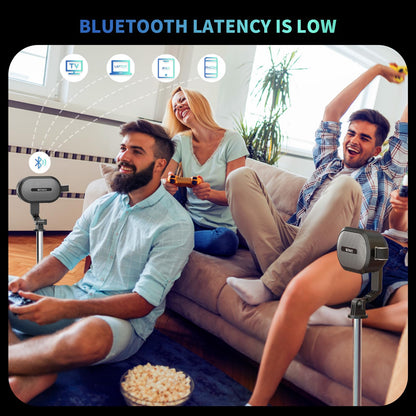 SOWO Wireless Dual Bluetooth Speakers Set, Adjustable Stands 2Pcs, High-Fidelity Stereo Sound, Smart Pairing Sync, Surround Sound with Portable Lightweight Case for Home, Travel, Party, Birthday