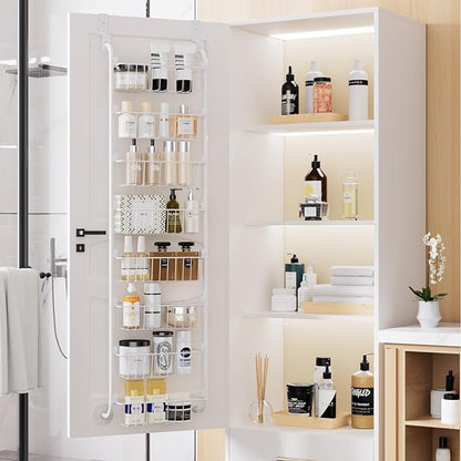 Delamu Narrow Over The Door Pantry Organizer, 8-Tier Metal Pantry Door