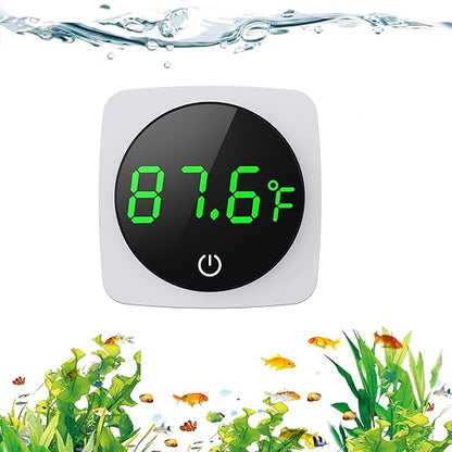 PAIZOO Aquarium Thermometer, LED Digital Fish Tank Thermometer High Accurate to ±0.9℉, Aquarium Fish Tank Accessories for Betta, Goldfish, Axolotl, or Aquatic Pet, White