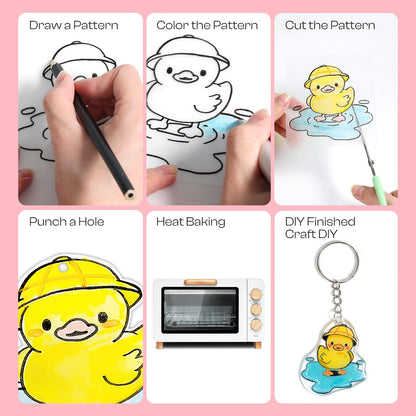 Auihiay 40 Pieces Shrink Plastic Sheets, Shrink Paper Kits for DIY Handprint Keychains, Easter Decorations, Kids Paper Crafts and Great Mothers Day Gifts, 7.9 x 5.7 inch / 20 x 14.5 cm