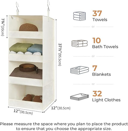 GRANNY SAYS 4-Shelf Hanging Organizer, Closet Hanging Shelves, Space Saver