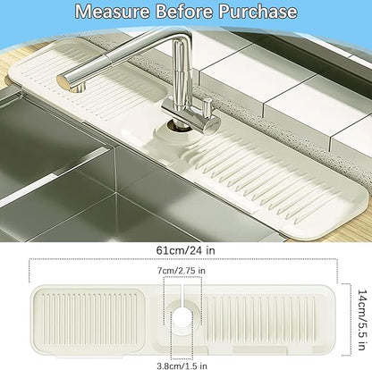 5° Slope Kitchen Sink Faucet Mat, Kitchen Sink Splash Guard, Silicone Material