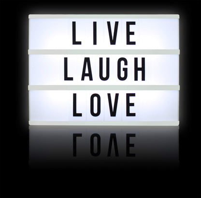 Northpoint Cinema Style 10-LED Home Decor Large Light Box with 109 Letters and Characters, Wall Mounted or Tabletop, Battery or USB Powered, White