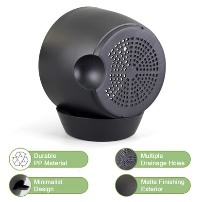 WSMKSZ 12/10/9 inch Large Self Watering Pots, Planter, Plant Pots with Mesh Drainage Holes for Indoor Outdoor Garden Plants, Plastic Flower Pots with Removable Deep Reservoir, Black