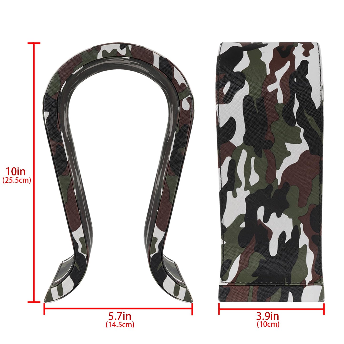 GEEKRIA Camo Gaming Headset Stand, Vegan Leather Wooden Omega Headphone Holder for Desk Setup, Over-Ear Headphones Display Rack Compatible with JBL, HyperX, Razer, Turtle Beach, Sony PS5