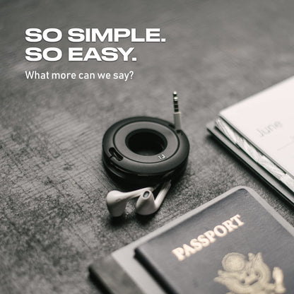 Side Winder Mini and Max Headphone, Earbud and Charging Cable Winder and Organizer Perfect for Wrapping Earbuds and Cords for Travel and Organization 2-Pack (Black, Mini)
