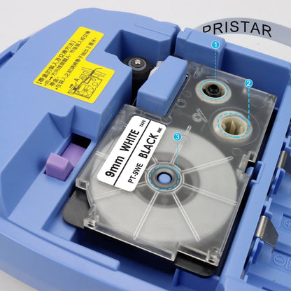 Pristar Replace for Casio XR-9WE XR9WE XR-9WE2S 9mm Labeling Tape 3/8" Black On White Label Tape Compatible with Casio EZ Label Printers KL-60 KL-100 KL-120 KL-430 KL-750 KL-780 KL-7200, 6-Pack