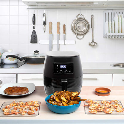 Deco Chef 5.8QT (19.3 Cup) Digital Electric Air Fryer with Accessories and Cookbook- Air Frying, Roasting, Baking, Crisping, and Reheating for Healthier and Faster Cooking (Black)