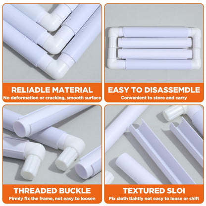 Afcabakila 3 Pcs Rectangular Embroidery Hoops White Cross Stitch Snap Frames, 3 Size Embroidery Frame for Quilting, Needlepoint, Silk-Painting DIY Sewing, Craft Tool,Craft Sewing and Ornaments