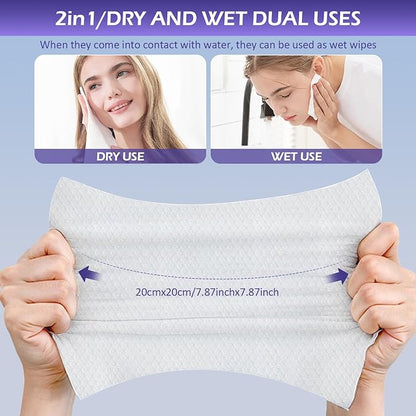 Disposable Face Towel 600 Count, Face Clean Towels, Soft Cotton Dry Wipes