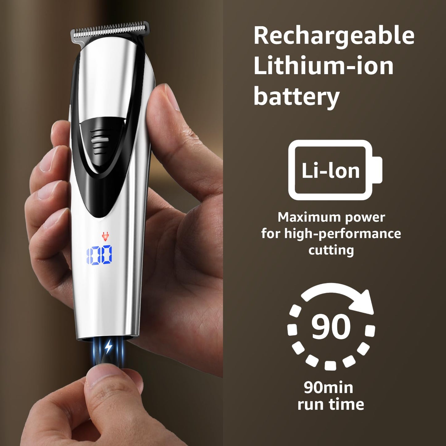 SHPAVVER Beard Trimmer for Men: Professional Barber Hair Clippers - 12-in-1 Cordless Grooming Kit - Waterproof Electric Razor with Turbo Speed & Precision Blades
