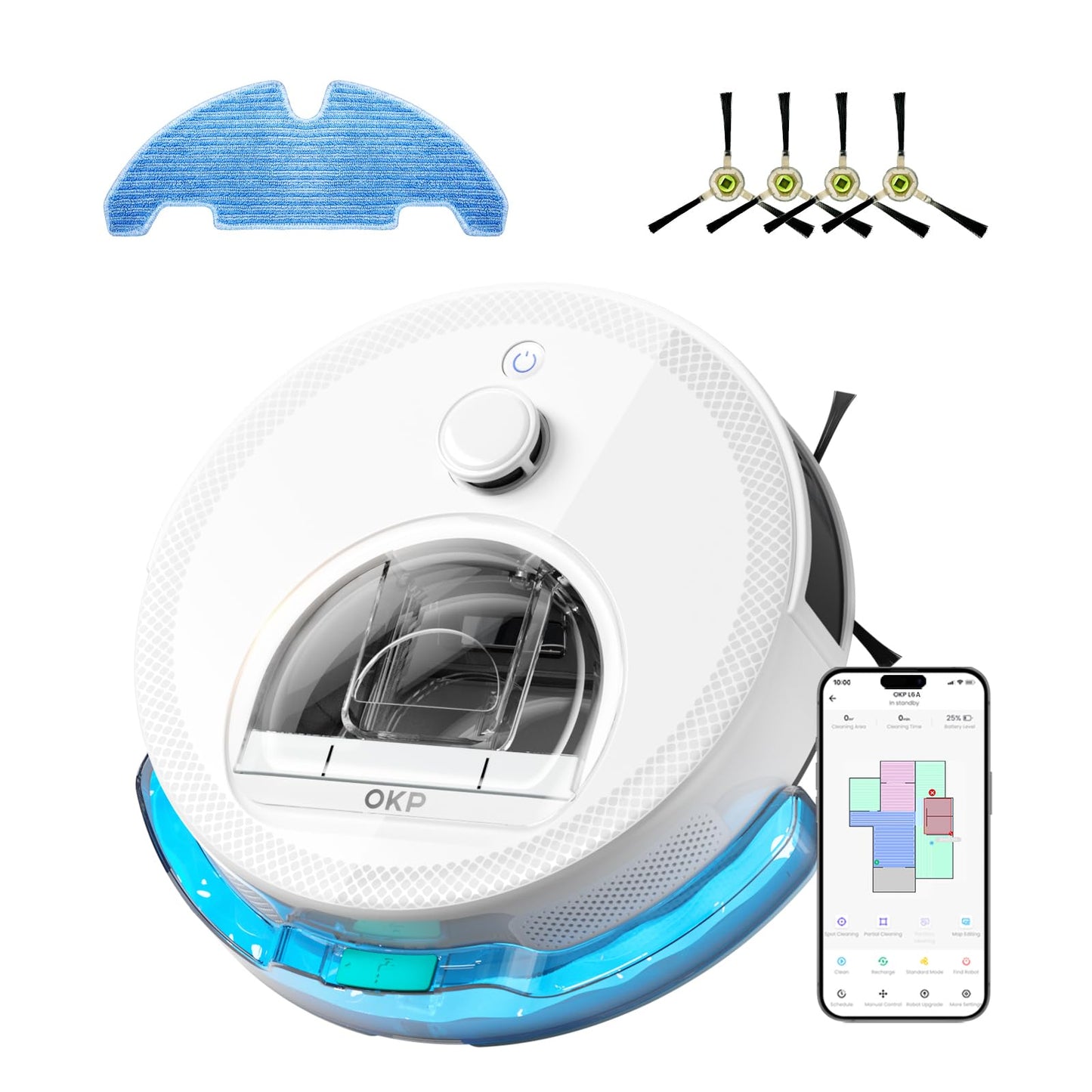 OKP Life K2 Robot Vacuum Cleaner 1800 mAh, Blue
