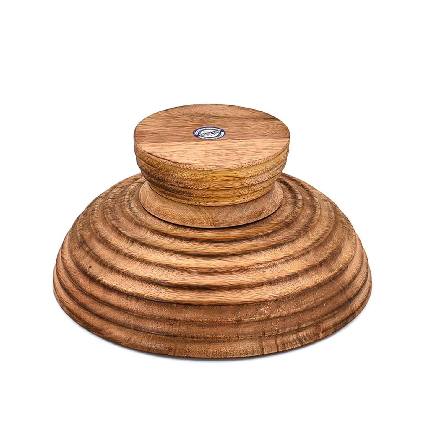 Mahasu Decorative Bowl Mango Wood Footed Bowl Round Shaped For Fruit,Dessert Platter Tray Centerpieces Home Party (10" X 10'' X 4.75")