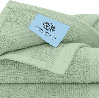 White Classic Luxury Cotton Washcloths 13x13 Inch