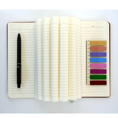 SLFreMint Leather Notebook with Pen and Pen Holder Loop, 240 Pages, 80GSM Paper, College Ruled, Lay Flat, Suitable Journal for Work, Study, Diary and Business, Hardcover Note Book for Both Man and Woman