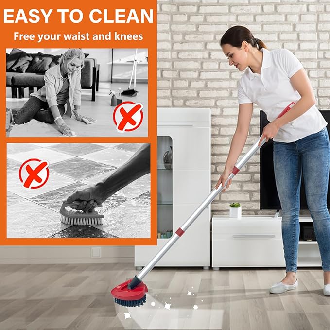 2 Pack Upgraded Spin Mop Replace Scrub Mop Brush Compatible