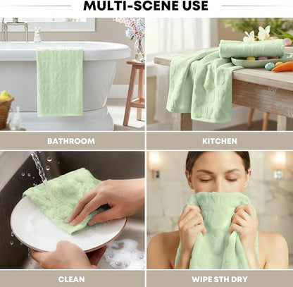 Artoid Mode 1 Pc Light Green 3D Rabbit Jacquard Easter Hand Towels