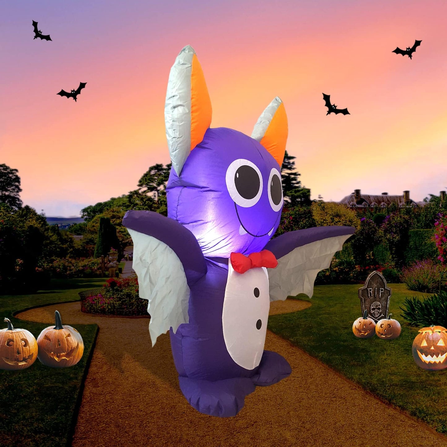 DearSun 6FT Halloween Inflatable Fierce Cerberus with Build-in LED Lights, Blow up Halloween Inflatable Outdoor Indoor Decorations Large Party Yard Decoration (Fierce Cerberus)