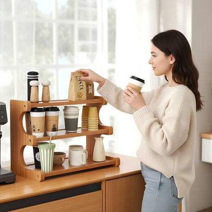 Rainsleep Multifunctional Coffee Mug Organizer for Countertop - Storage and Organization Rack for Cabinet, Holds Coffee Cups and Mugs for Kitchen and Home