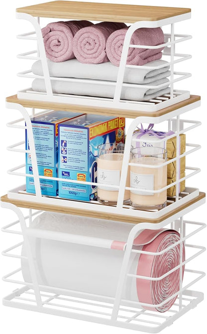 3 Pack Trash Bag Holder Dispenser, Kitchen Organization and Storage, Stackable