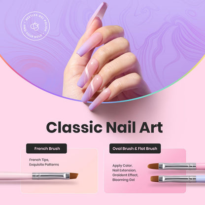Beetles 31pcs Nail Art Brushes, Dotting Tools, Nail Art Pens, Dust Brush, Striping Liner Fingernail Drawing Pens with Palette Holder All in One for Starter Manicure Design Set