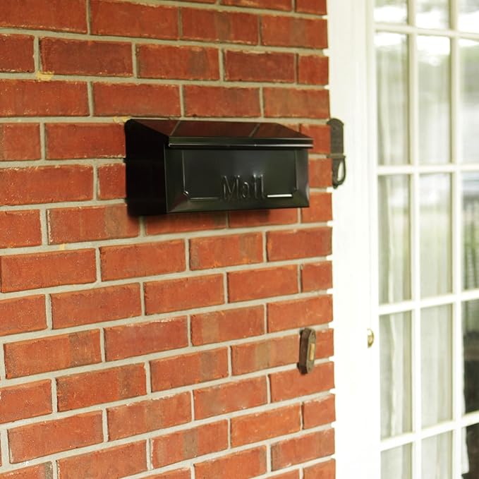 ARCHITECTURAL MAILBOXES Townhouse Galvanized Steel, Wall-Mount Mailbox, Black Small | Galvanized steel build for outside with weather-resistant outdoor construction and a rust-resistant powder-coat finish.